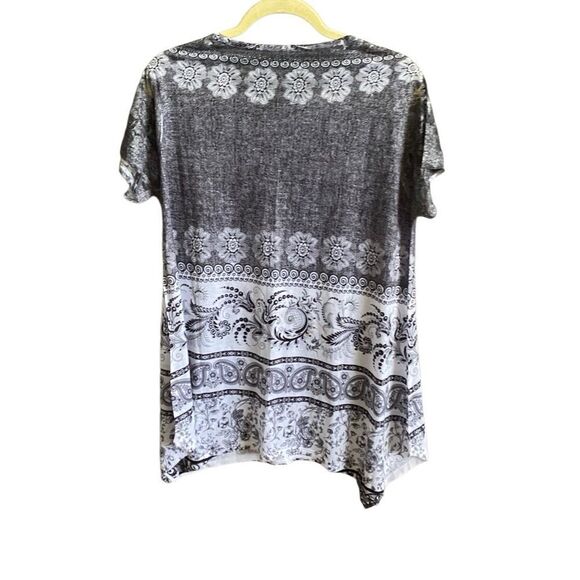 Sacred Threads NWT Gray Design Tunic with Sheer Lace Sleeve. Size S/M - Picture 4 of 9